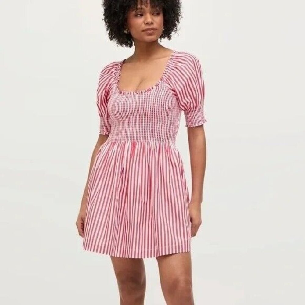 Hill House Red and White Striped Mini Dress